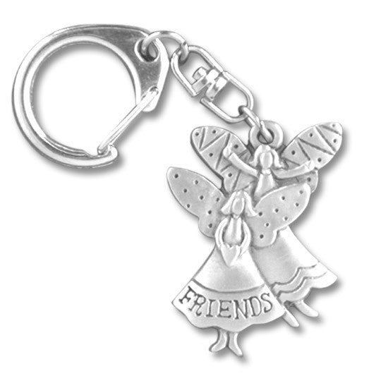 Angel Friends pewter keyring