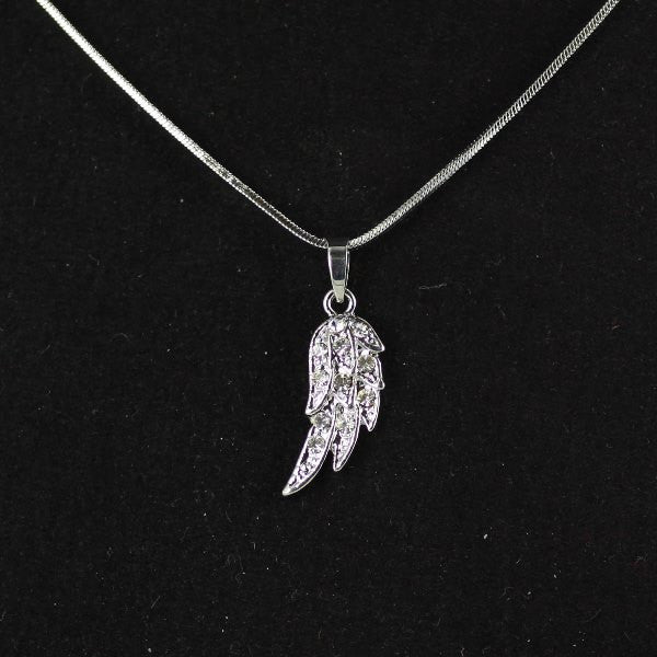 Angel Wing with Crystals necklace (clear)