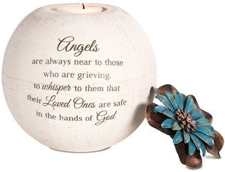 Angels Are Always Near memorial candle holder