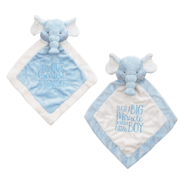 Blue elephant baby mini blanket