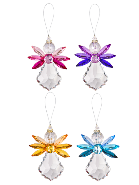 Crystal angels - large hanging acrylic ornament