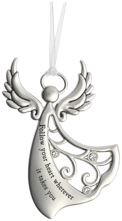 Follow your heart wherever it takes you zinc ornament