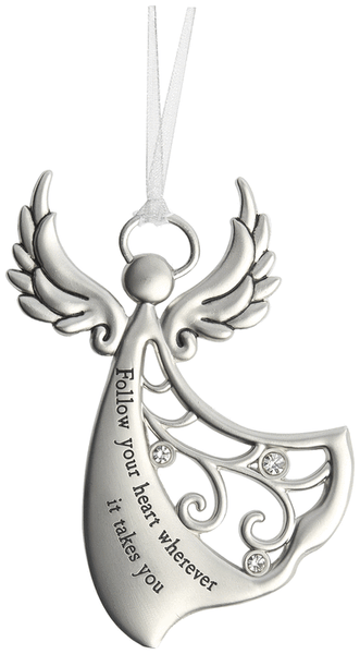 Follow your heart wherever it takes you zinc ornament