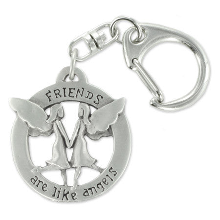 Friends Are Like Angels pewter keyring