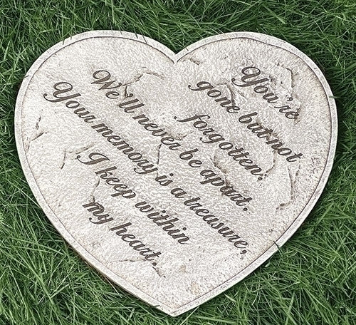 Heart-shaped memorial garden stone