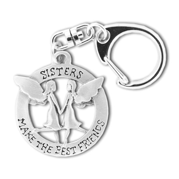 Sisters Make The Best Friends pewter keyring