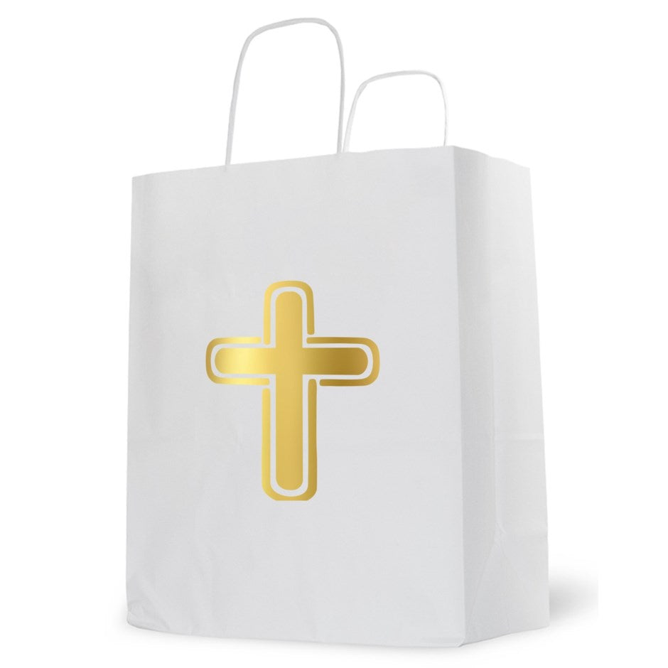 Gold Cross gift bag