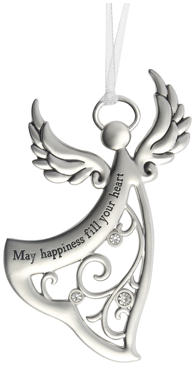 May happiness fill your heart zinc ornament