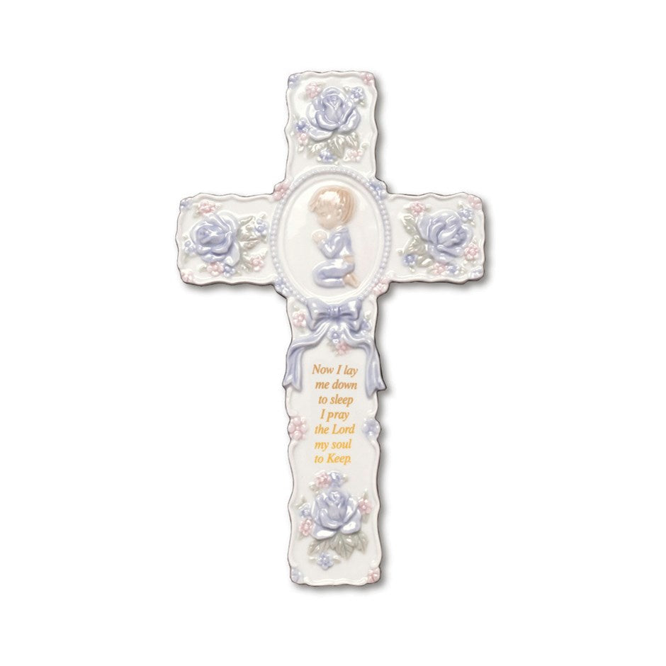 Now I Lay Me Down to Sleep cross - blue