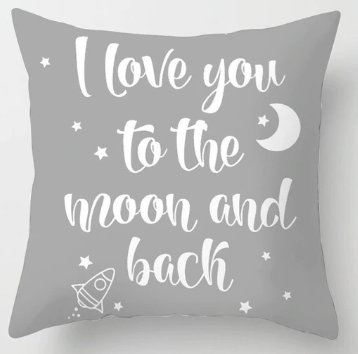 Love you to the Moon and Back - pillow (gray)
