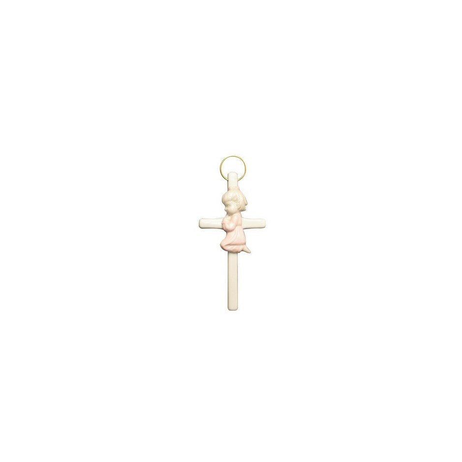 Porcelain praying girl cross