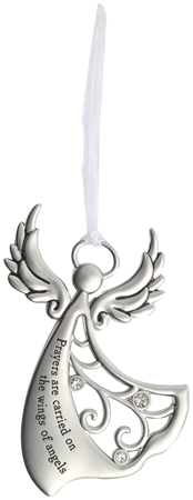 Prayers are carried on the wings of angels - zinc ornament