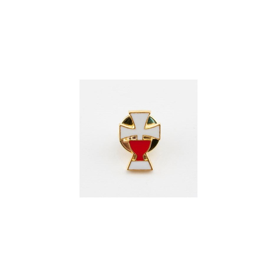 White Cross and Chalice pin